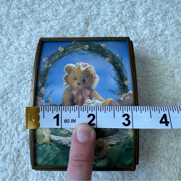 Handcrafted via vermont jewelry box trinket bear picnic cottagecore kitsch - Picture 11 of 14